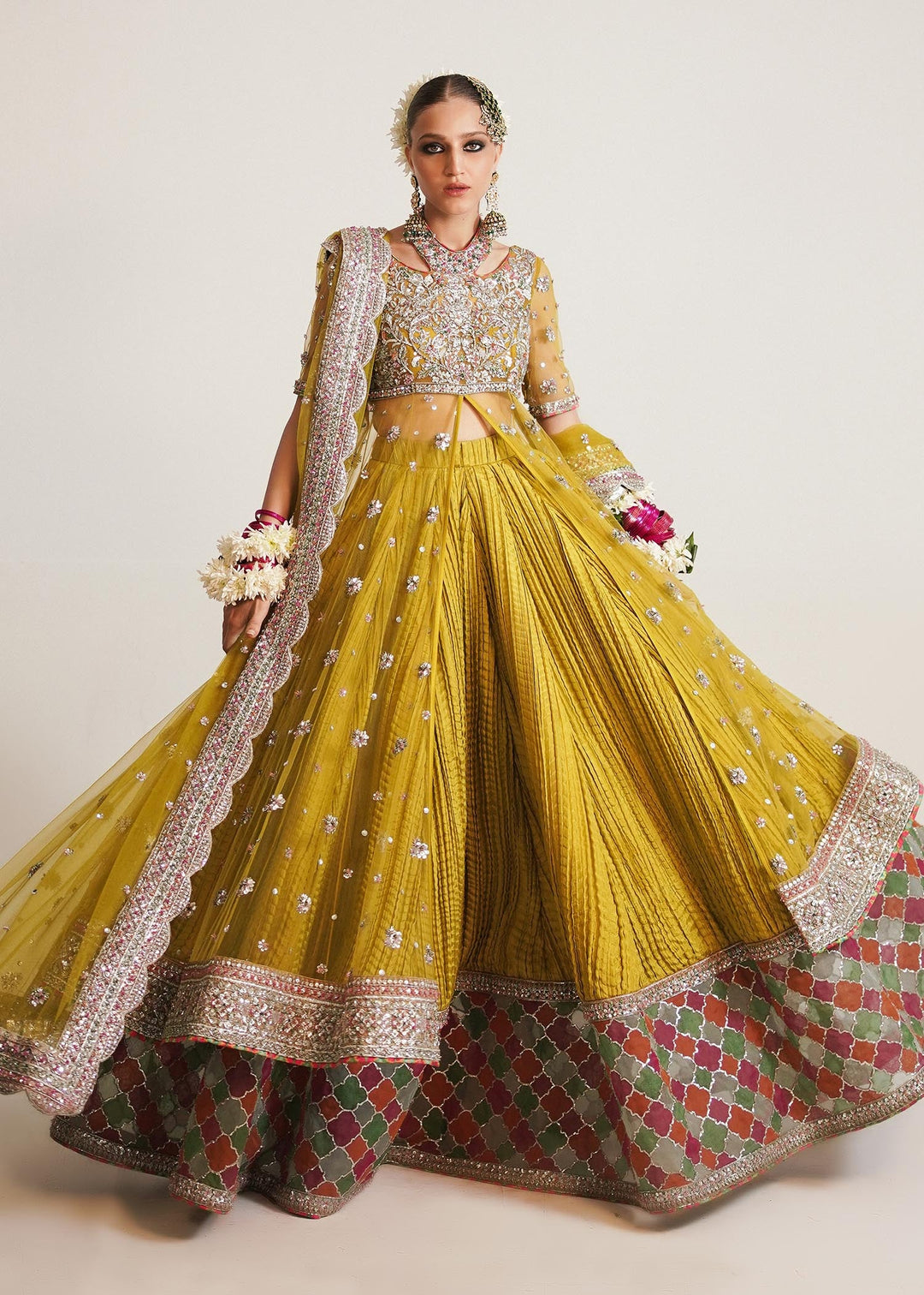 Opulent Lime Yellow Bridal Lehenga: A Luxurious Masterpiece