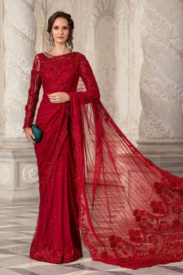 Couture: A Regal Red Saree